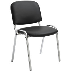 Chaise visiteur Ken C en cuir artificiel | noir