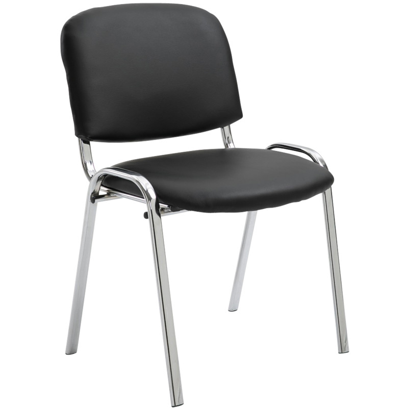 Chaise visiteur Ken C en cuir artificiel | noir