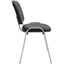Chaise visiteur Ken C en cuir artificiel | noir