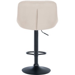Tabouret de bar Lazio en velours noir crème