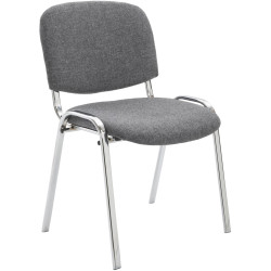 Chaise visiteur en tissu Ken C | gris