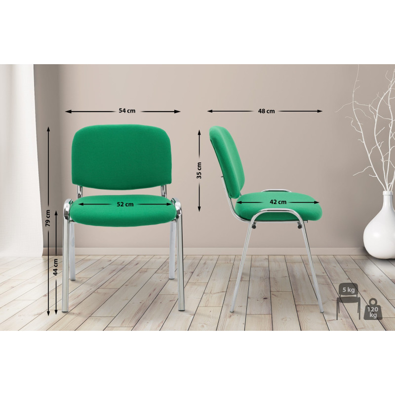 Chaise visiteur en tissu Ken C | vert