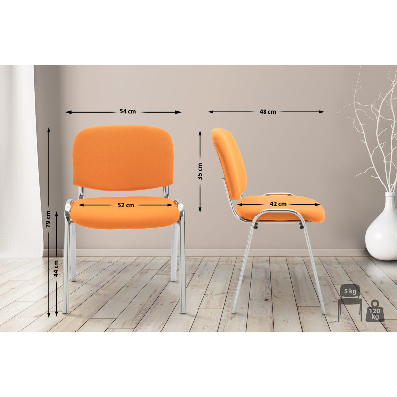 Chaise visiteur en tissu Ken C | orange
