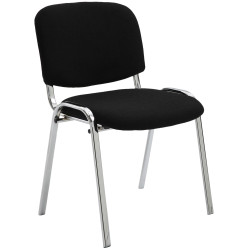 Chaise visiteur en tissu Ken C | noir