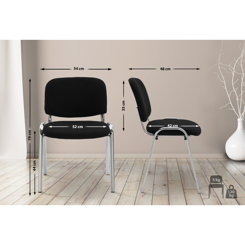 Chaise visiteur en tissu Ken C | noir