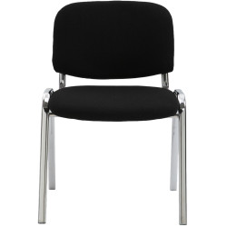 Chaise visiteur en tissu Ken C | noir