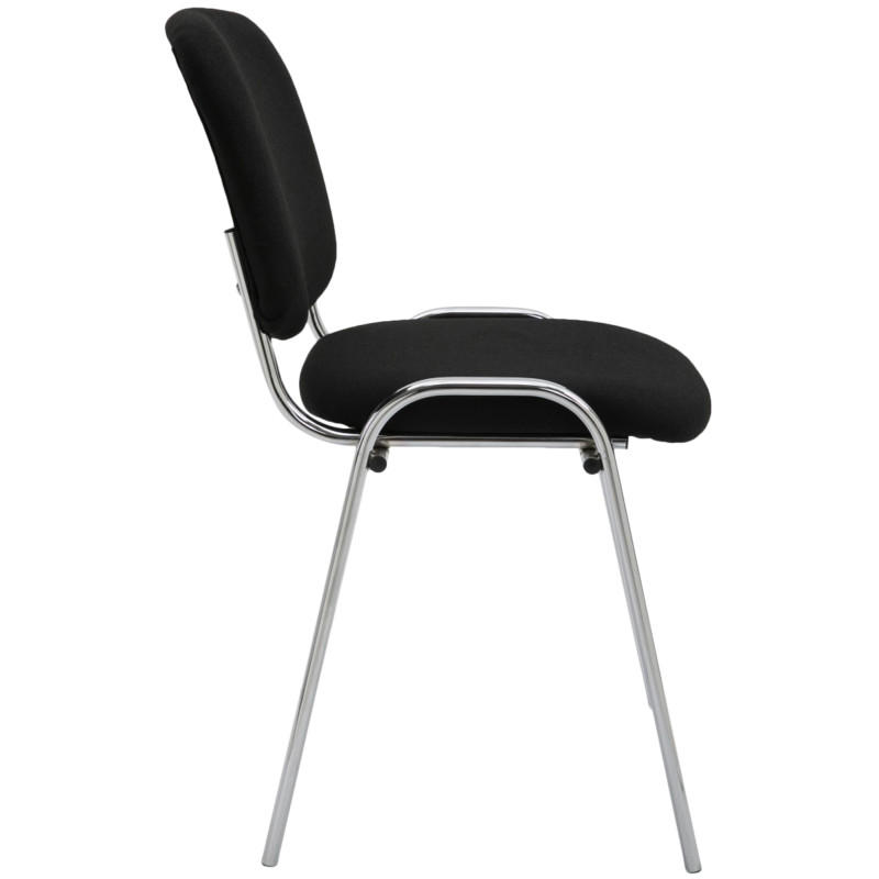 Chaise visiteur en tissu Ken C | noir