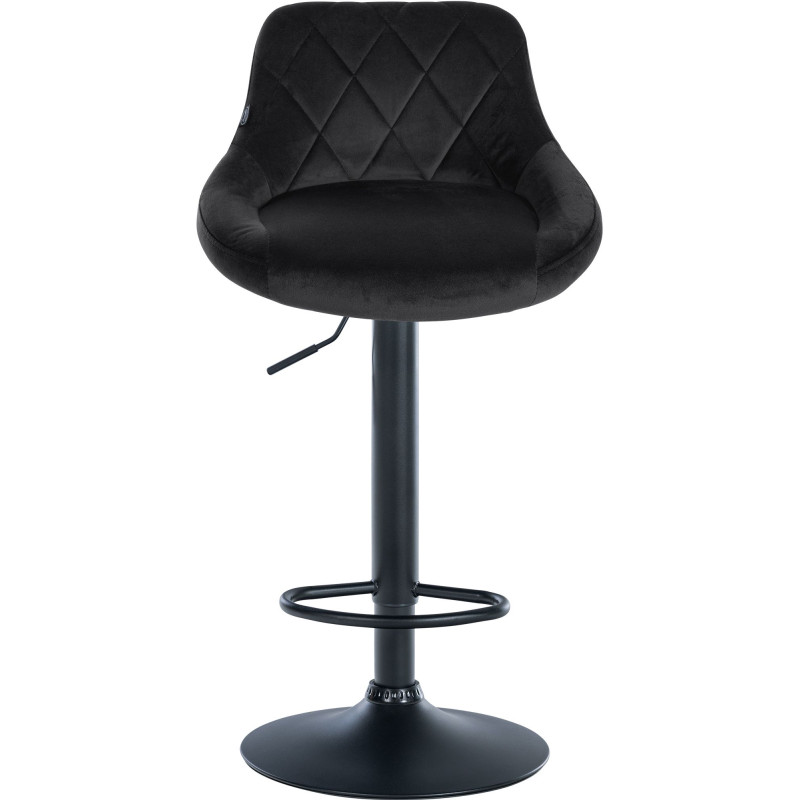 Tabouret de bar Lazio en velours noir noir