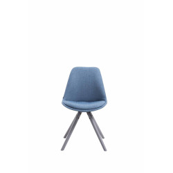 Chaise visiteur Toulouse tissu ronde gris | bleu