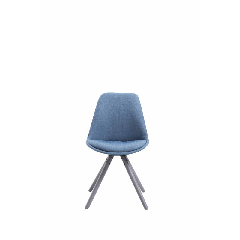 Chaise visiteur Toulouse tissu ronde gris | bleu
