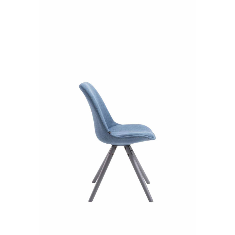 Chaise visiteur Toulouse tissu ronde gris | bleu