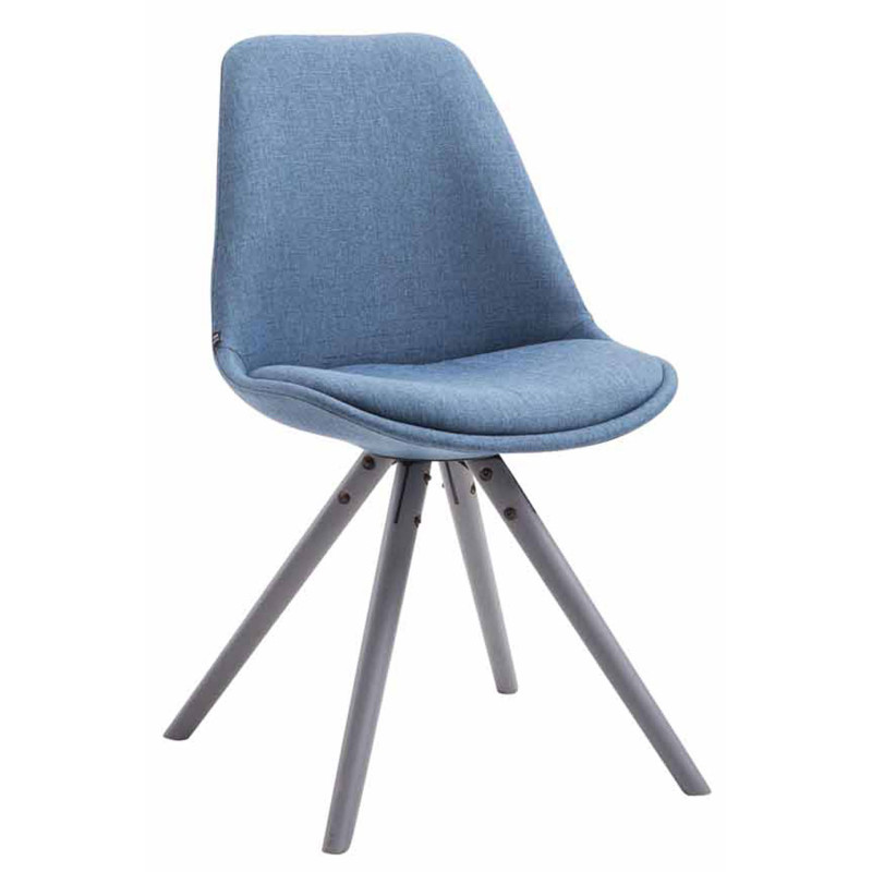 Chaise visiteur Toulouse tissu ronde gris | bleu