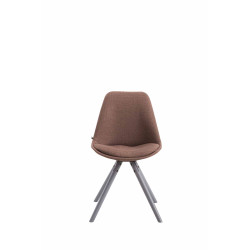 Chaise visiteur Toulouse tissu ronde gris | brun