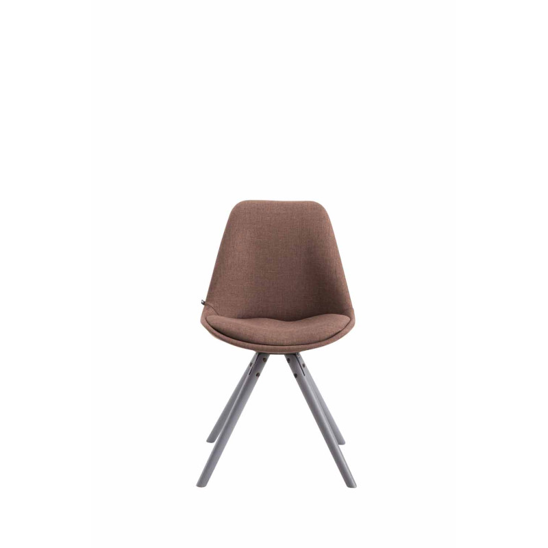 Chaise visiteur Toulouse tissu ronde gris | brun