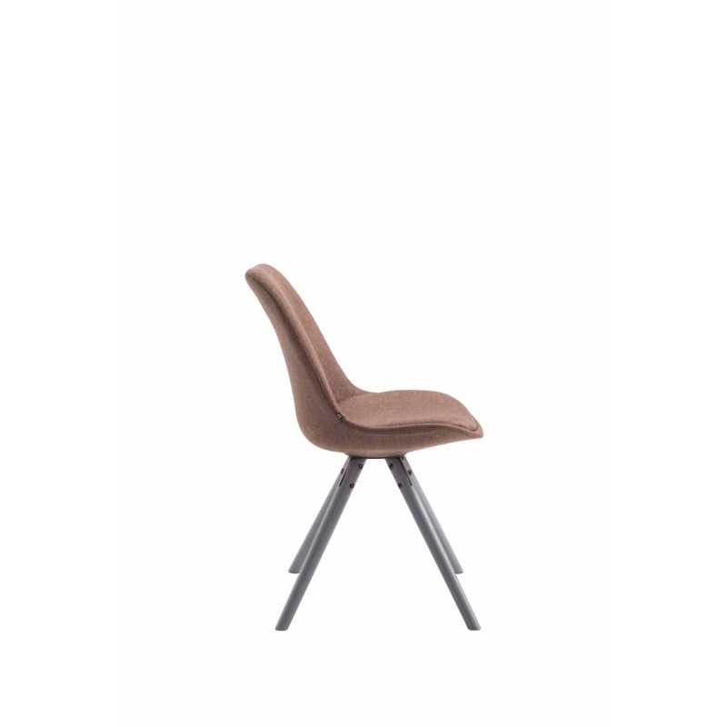 Chaise visiteur Toulouse tissu ronde gris | brun
