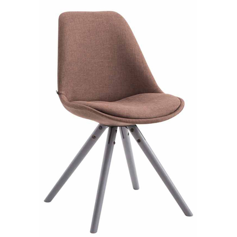 Chaise visiteur Toulouse tissu ronde gris | brun