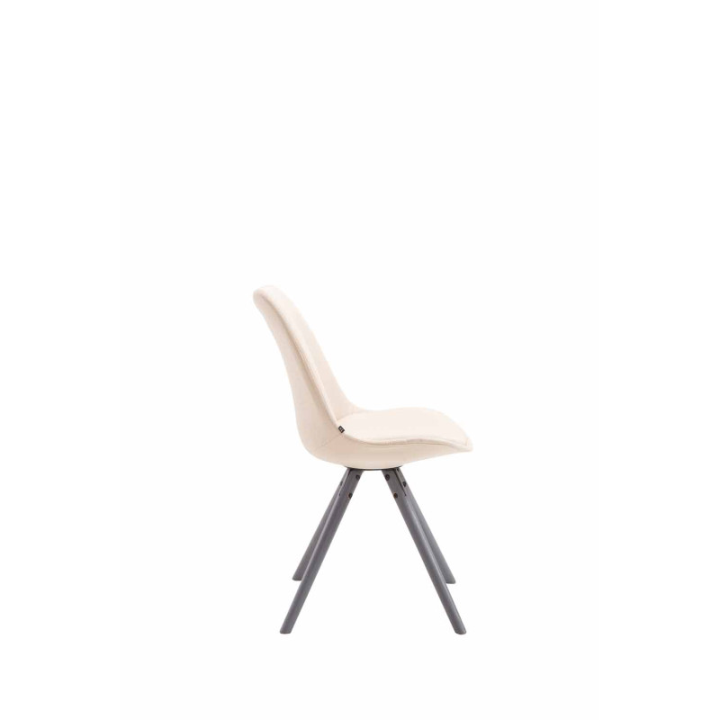 Chaise visiteur Toulouse tissu ronde gris | crème