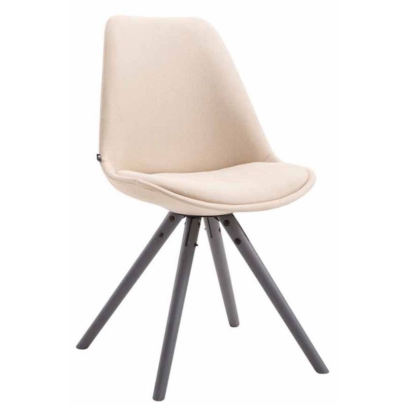 Chaise visiteur Toulouse tissu ronde gris | crème