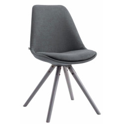 Chaise visiteur Toulouse tissu ronde gris | gris foncé