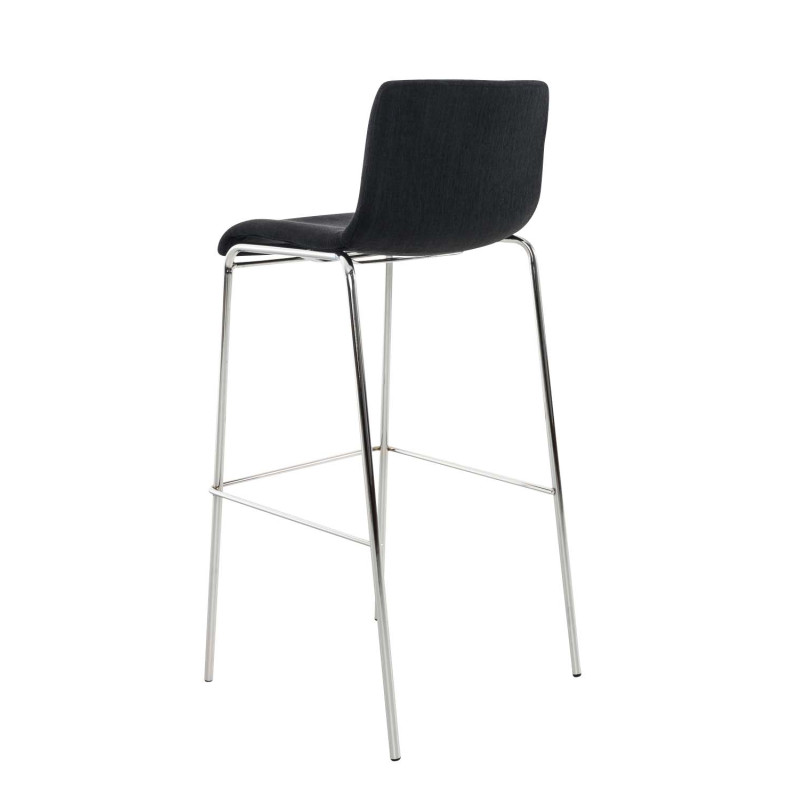 Tabouret de bar Hoover tissu 4 pieds structure chromée noir