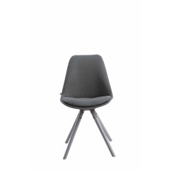 Chaise visiteur Toulouse tissu ronde gris | gris foncé