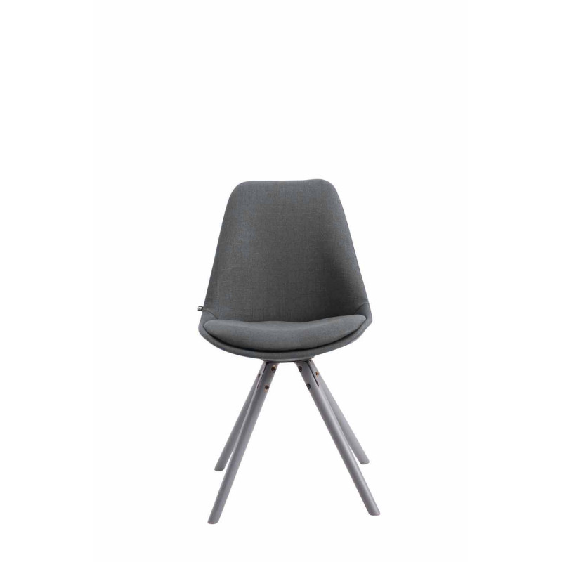 Chaise visiteur Toulouse tissu ronde gris | gris foncé