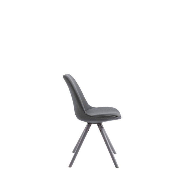 Chaise visiteur Toulouse tissu ronde gris | gris foncé