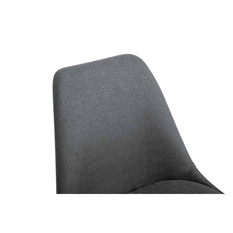 Chaise visiteur Toulouse tissu ronde gris | gris foncé