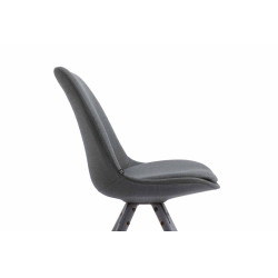 Chaise visiteur Toulouse tissu ronde gris | gris foncé