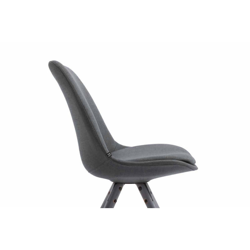 Chaise visiteur Toulouse tissu ronde gris | gris foncé
