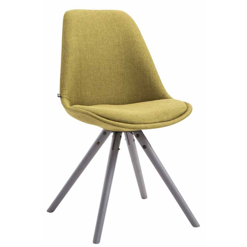 Chaise visiteur Toulouse tissu ronde gris | vert