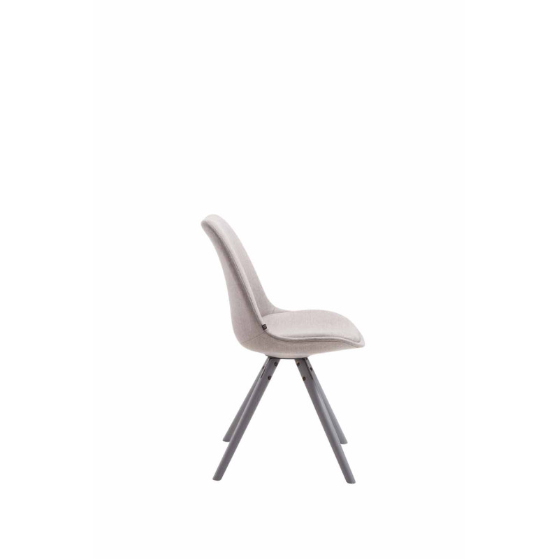 Chaise visiteur Toulouse tissu ronde gris | gris