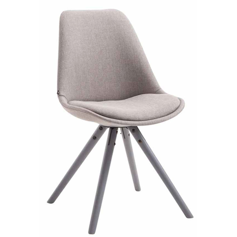Chaise visiteur Toulouse tissu ronde gris | gris
