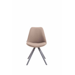 Chaise visiteur Toulouse tissu ronde gris | taupe