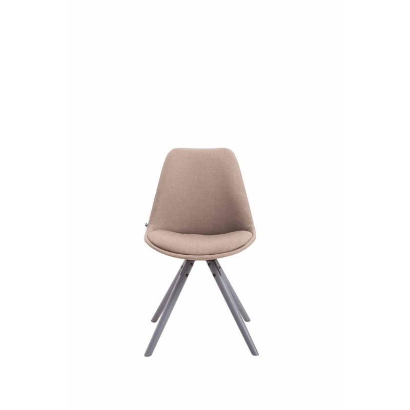 Chaise visiteur Toulouse tissu ronde gris | taupe