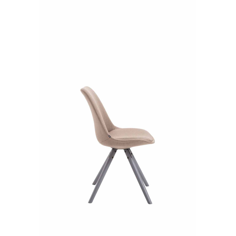 Chaise visiteur Toulouse tissu ronde gris | taupe
