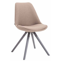 Chaise visiteur Toulouse tissu ronde gris | taupe