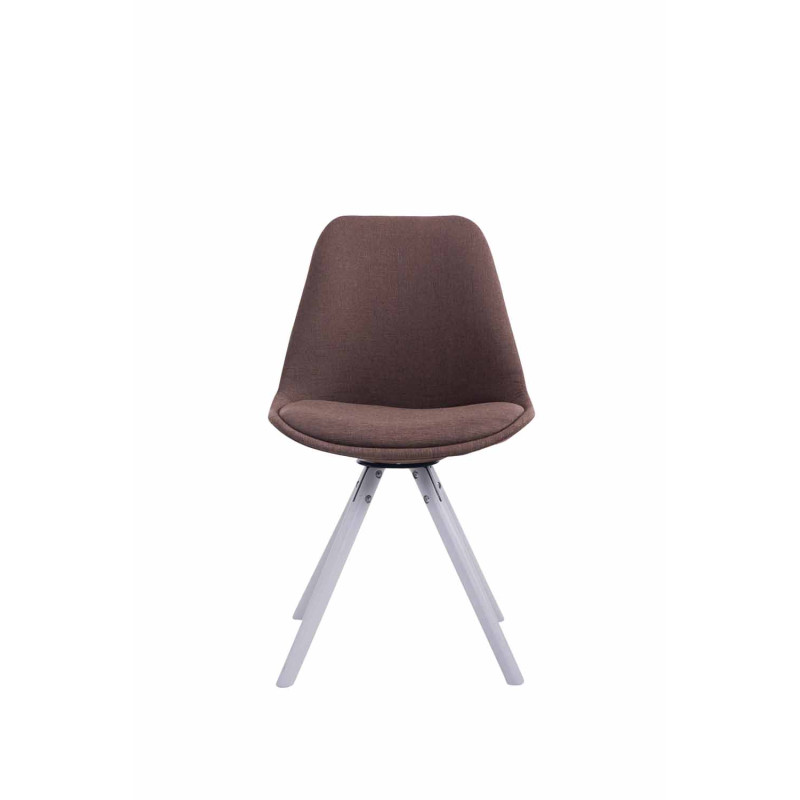 Chaise visiteur Toulouse tissu ronde blanche | brun