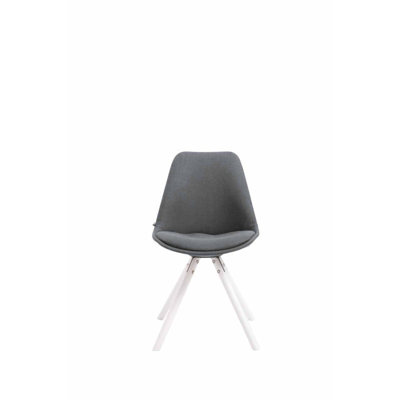 Chaise visiteur Toulouse tissu ronde blanche | gris foncé