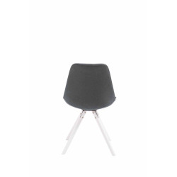 Chaise visiteur Toulouse tissu ronde blanche | gris foncé