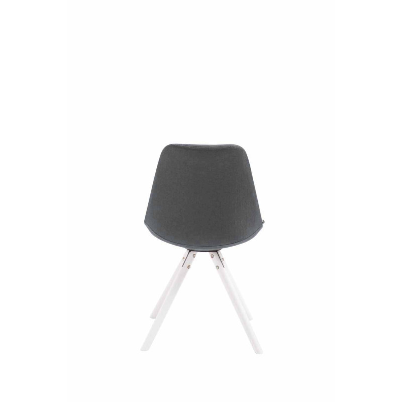 Chaise visiteur Toulouse tissu ronde blanche | gris foncé