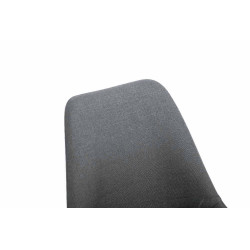 Chaise visiteur Toulouse tissu ronde blanche | gris foncé