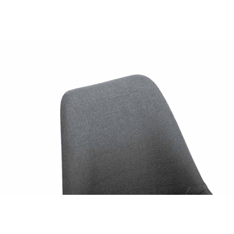 Chaise visiteur Toulouse tissu ronde blanche | gris foncé