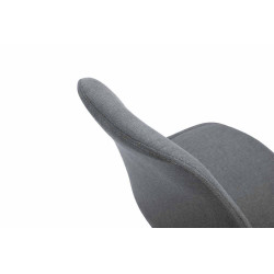 Chaise visiteur Toulouse tissu ronde blanche | gris foncé