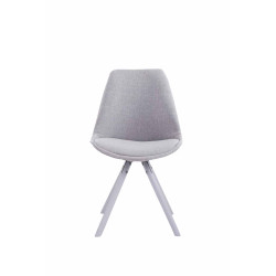 Chaise visiteur Toulouse tissu ronde blanche | gris