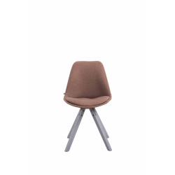 Chaise visiteur Toulouse tissu Square gris | brun