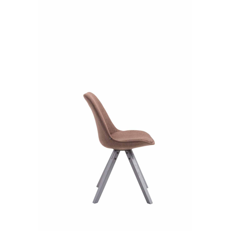 Chaise visiteur Toulouse tissu Square gris | brun
