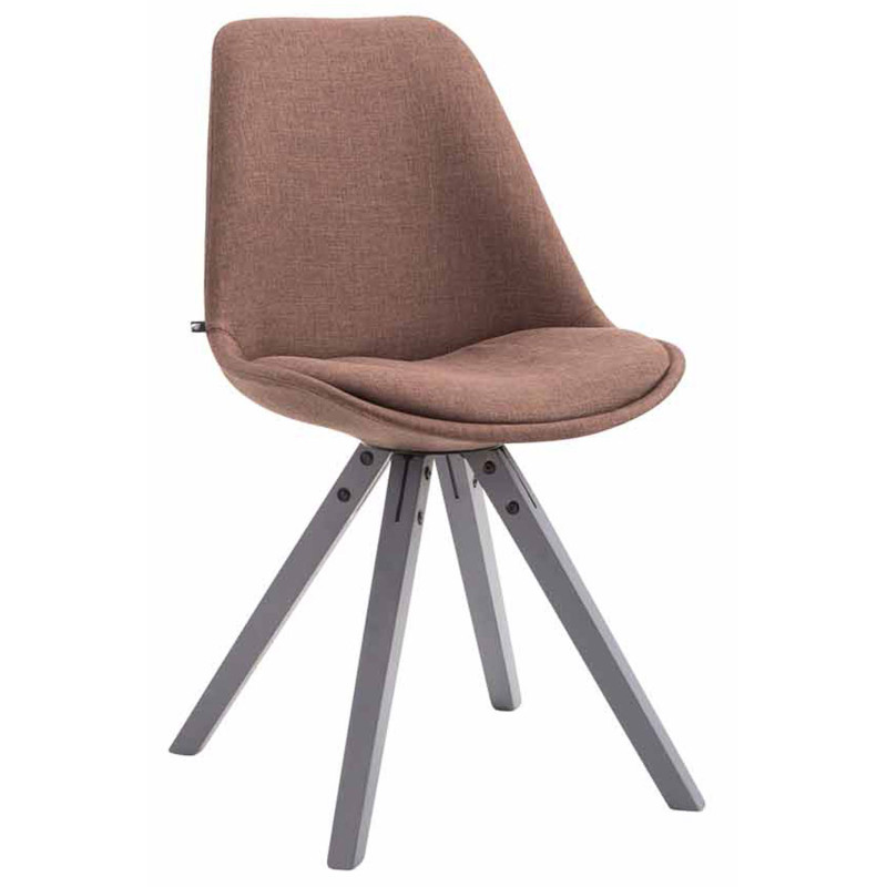 Chaise visiteur Toulouse tissu Square gris | brun