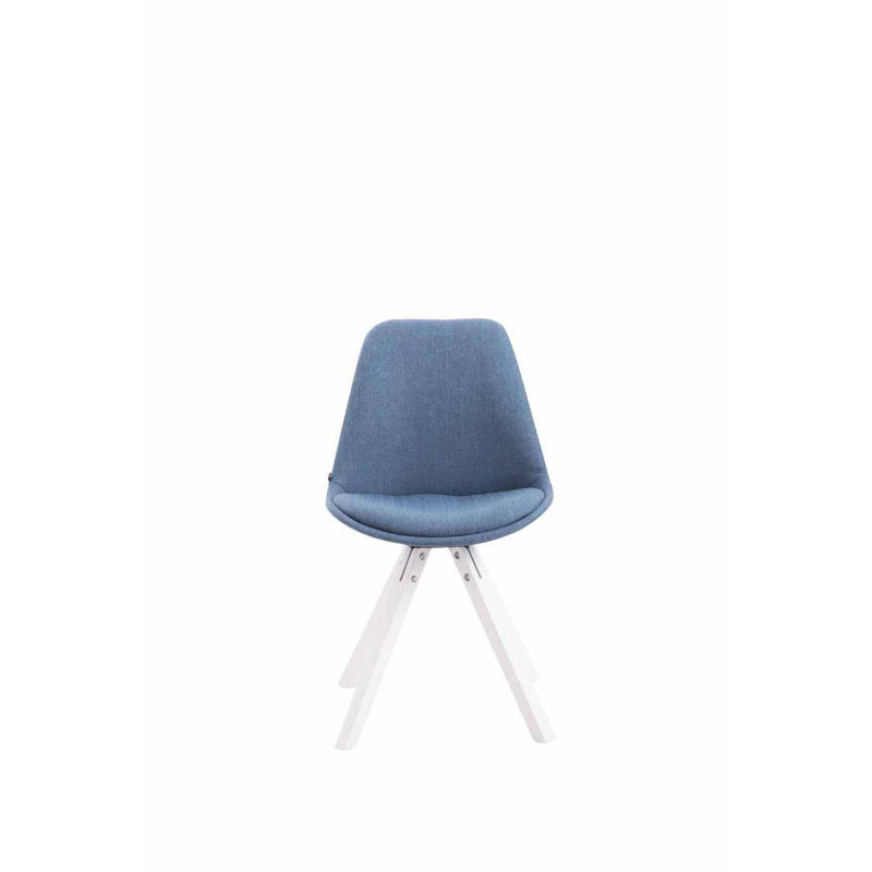 Chaise visiteur Toulouse tissu Square blanc | bleu