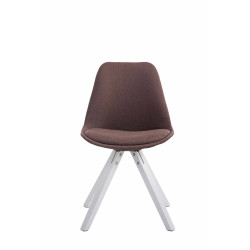 Chaise visiteur Toulouse tissu Square blanc | brun